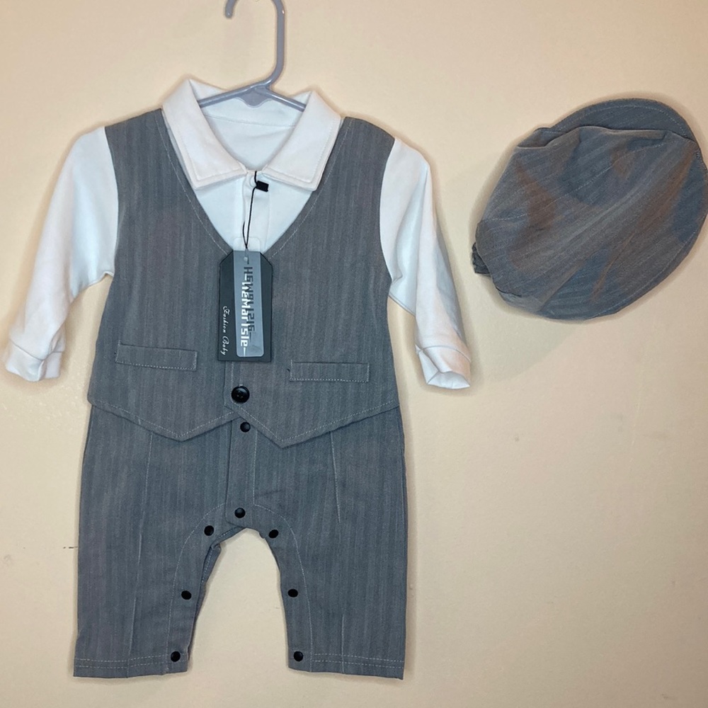 Little boy one piece dressy outfit.